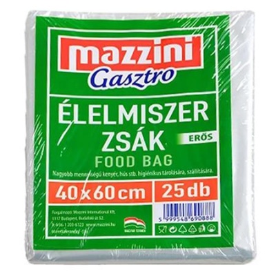 Élelmiszerzsák, erős, 25 db, 40 x 60 cm, MAZZINI "Gasztro"