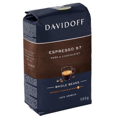 Kávé, pörkölt, szemes, 500 g, DAVIDOFF "Espresso 57"